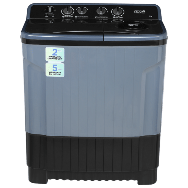 Buy Croma 8 kg 5 Star Semi Automatic Washing Machine with Magic Filter (Black) on EMI