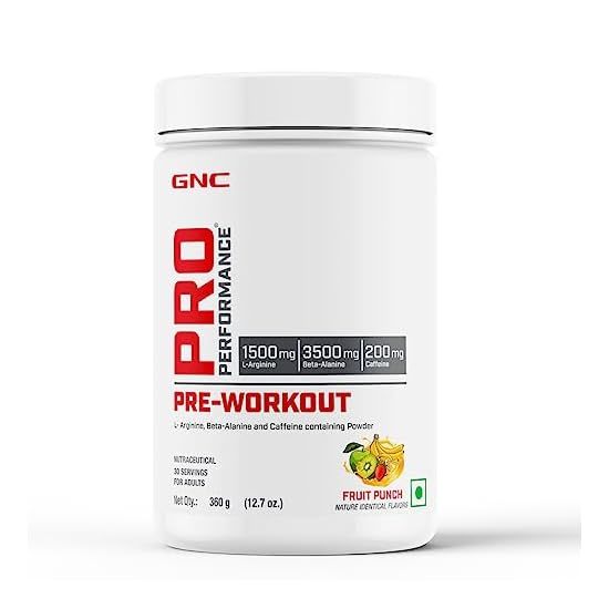 Buy GNC Pro Performance Pre-Workout | Boosts Energy & Endurance | Improves Focus | Revs Up Recovery | USA Formulated | 1.5g L-Arginine | 3.5g Beta-Alanine | 0.2g Caffeine | Fruit Punch | 360 gm on EMI