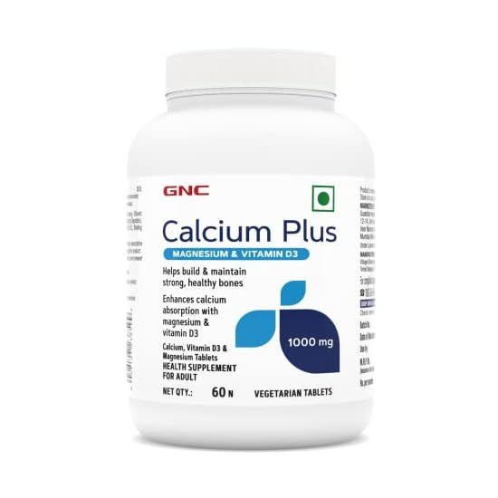 Buy GNC Calcium Plus With Magnesium & Vitamin D3 | Strengthens Bones | Supports Strong Teeth | Promotes Healthy Muscle Contraction | Formulated in USA | 1000mg Per Serving | 60 Capsules on EMI