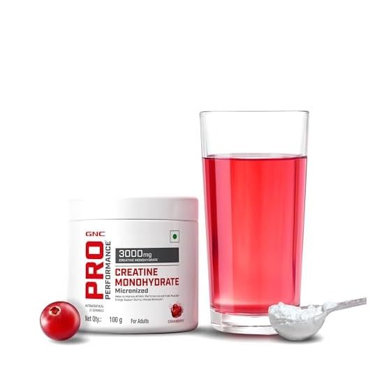 Buy GNC Pro Performance Creatine Monohydrate | 100 gm | Boosts Athletic Performance | Micronized & Instantized | Fuels Muscles | Provides Energy Support for Heavy Workout | Cranberry on EMI