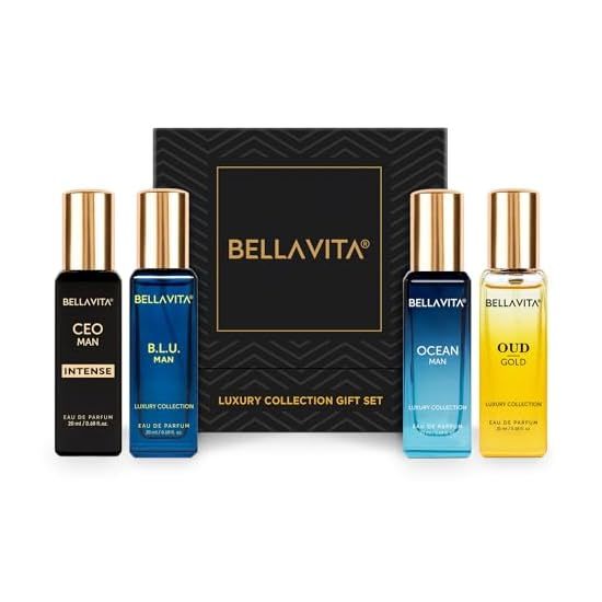 Buy Bella Vita Collection Gift Set 4 x 20ml for Men & Women with OUD GOLD, OCEAN, B.L.U & CEO Man Perfume on EMI