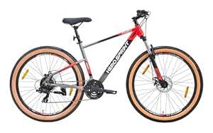 Buy Hero Enzo 26T Mountain Geared Bicycle for Mens | 21 Speed | Dual Color Combination | Frame:17.5 Inches | Ideal for Mens (Red-Grey) on EMI