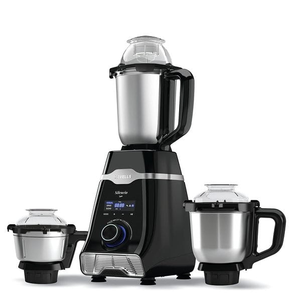 Buy Havells Mixer Grinder Silencio | Powerful HVDC Motor |Hands Free Operation | Triple Safety Protection | Double Layered Jars | Smart Digital Control  3 Jar (Black) on EMI