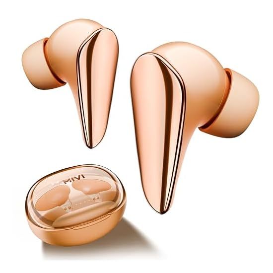 Buy Mivi DuoPods i7 Immerse in 3D audio: 55hrs playtime Truly Wireless Earphones (TWS) (Peach Fuzz) on EMI