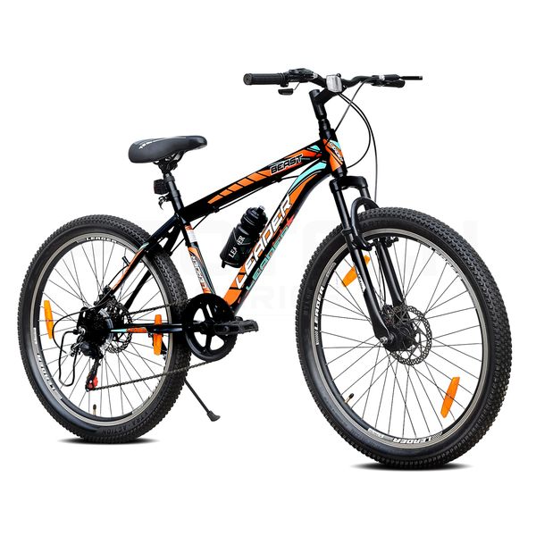 LEADER Stark 29T 21 Speed MTB cycle with Dual Disc Brake and Front Suspension 29 T Mountain Cycle 21 Gear Black