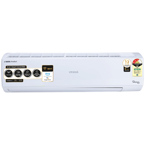 Buy Croma 5 in 1 Convertible 1 Ton 3 Star Inverter Split Smart AC with PM 2.5 Filter (2024 Model, Copper Condenser) on EMI