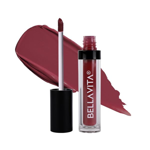 Buy BellaVita Kiss-Proof Liquid Lipstick, Intense Moisturisation, 18-hr Stay, Ultra Matte Finish, Berry Nude, 4.5 ml on EMI