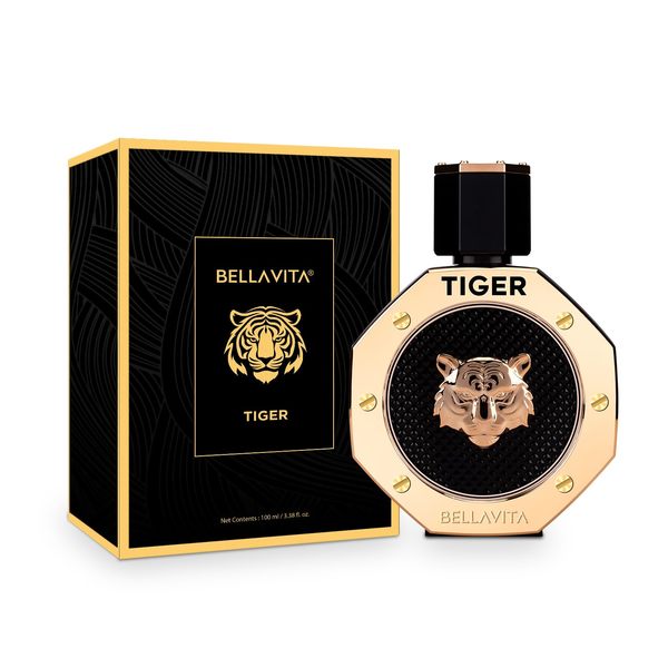 Buy BellaVita Tiger Man Eau De Parfum with Bergamot, Pink Pepper, Patchouli, Lavender, Agarwood & Oud|Premium, Long Lasting Woody Fragrance for Men, 100ML on EMI