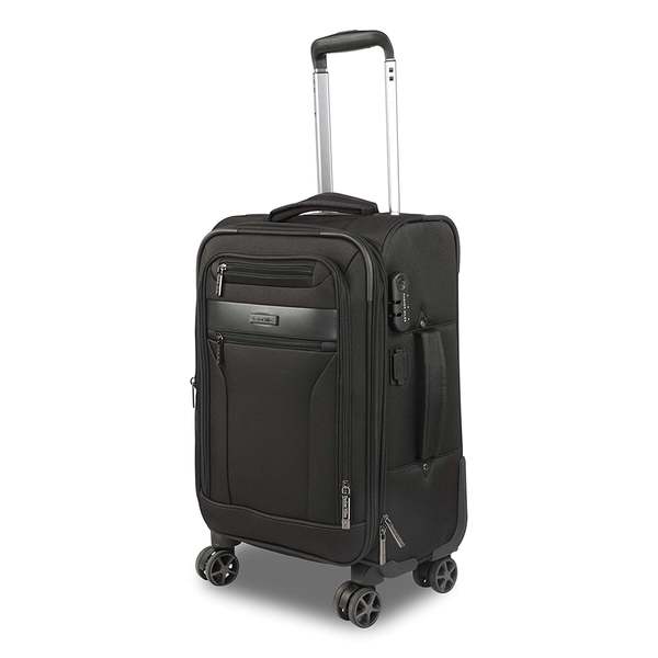 Buy Nasher Miles Berlin Expander Soft-Sided Polyester Cabin Luggage Black 20 inch |55cm Trolley Bag on EMI