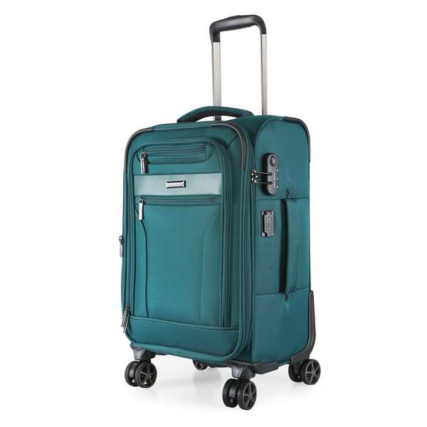 Buy Nasher Miles Berlin Expander Soft-Sided Polyester Cabin Luggage Teal 20 inch |55cm Trolley Bag on EMI