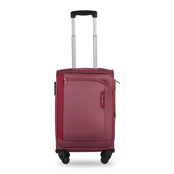 Buy Nasher Miles Dallas Expander Soft-Sided Polyester Cabin Luggage Dark Maroon 20 inch |55cm Trolley Bag on EMI