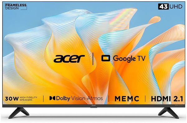 Buy Acer 109 cm (43 inches) Advanced I Series 4K Ultra HD Smart LED Google TV AR43GR2851UDFL (Black) on EMI