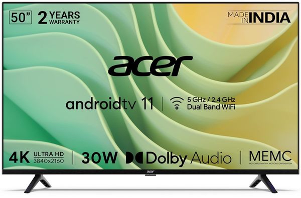 Buy Acer 127 cm (50 inches) I Series 4K Ultra HD Android Smart LED TV AR50AR2851UDFL (Black) on EMI