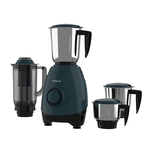 Buy Havells ESO 750W 4 JAR Mixer Grinder, 304 SS Blades, High Speed 21000 RPM motor, Heavy and Wider mouth SS Jars, All Jars with Handle, 2 Year Product & 5 Year Motor Warranty (Teal) on EMI