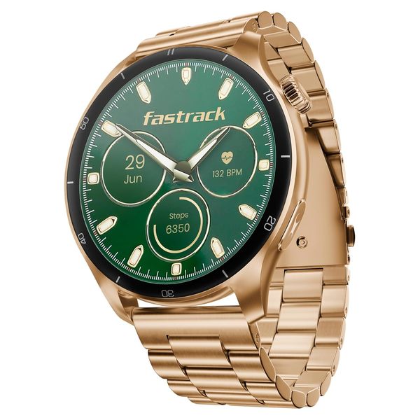 Buy Fastrack Dezire FX1 PRO Fashion Smartwatch with 1.43" AMOLED Display with 466 * 466 Pixel Resolution|SingleSync BT Calling|AI Voice Assistant|100+ Sports Modes and Watchfaces|Upto 5 Day Battery|IP68|Rose Gold on EMI