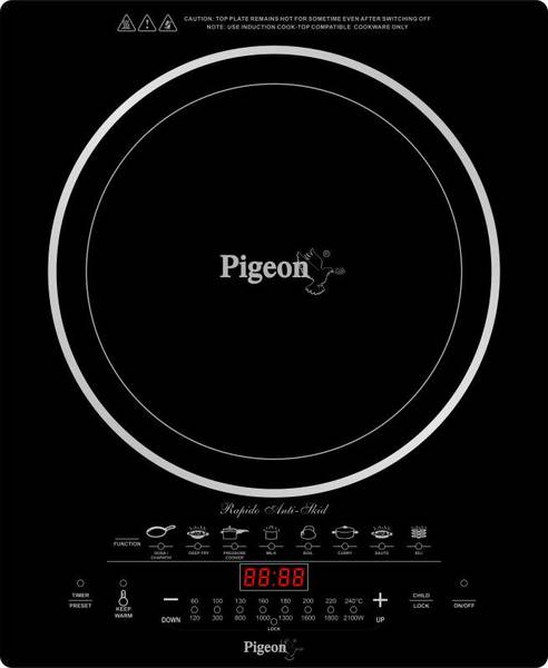 Buy Pigeon Rapid Anti Skid Induction Cooktop(Black, Touch Panel) on EMI