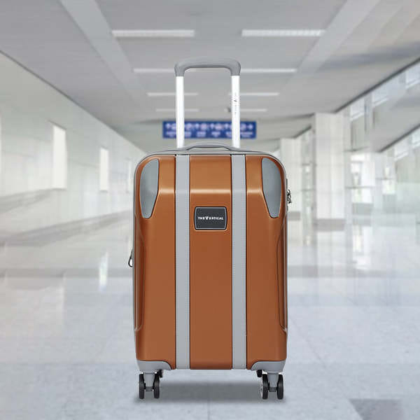 Buy The Vertical Griffin Unisex Hard Luggage (Brown / Grey) on EMI