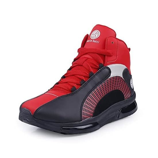 Buy Bacca Bucci Superstar 2.0 Men Fashion Hi Top Sneakers/Street Wear With Dual Air Cushion Rubber Outsole For Swag, Travel, Parties, Dancing, Dating, Streets & Fun (Red) on EMI