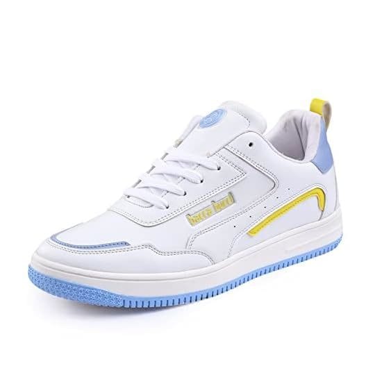 Buy Bacca Bucci Men Flat Sole White Casual Sneakers Shoes For All Day Wear With Memory Cushion Footbed | Model Name: Polar (White) on EMI