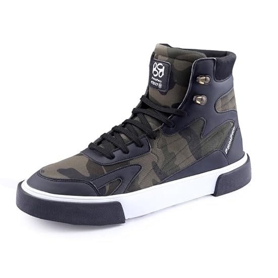 Buy Bacca Bucci Punisher Military Style Camouflage Print High Top Streetwear Sneakers Casual Shoes For Men (Black) on EMI