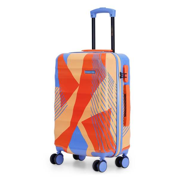 Buy Nasher Miles Chicago Hard-Sided Polycarbonate Printed Cabin Luggage Orange Blue 20 inch (55cm) Trolley Bag on EMI