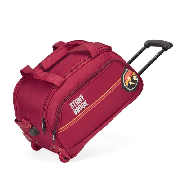 Buy Stony Brook by Nasher Miles Sunset Polyester Cabin Small 52 cm Maroon Wheel Duffel Bag for Travel | Duffle Bag with Trolley on EMI