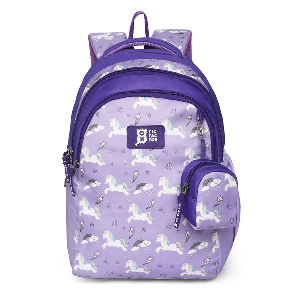 Buy Nasher Miles Tic Tac Toe Unicorn Kids Backpack | 30L Capacity | 3 Compartments |Casual Bag |School Bag For Girls and Boys | Purple on EMI