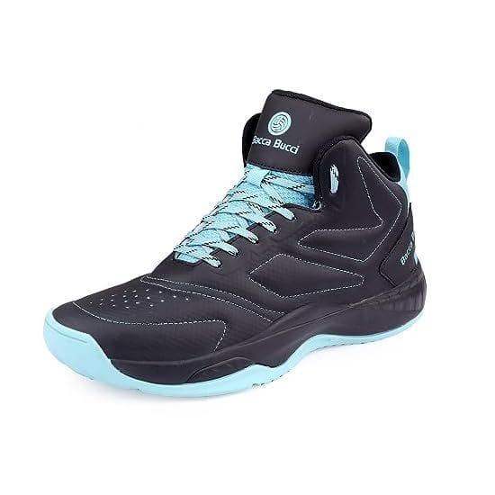 Buy Bacca Bucci Men Courtflex Basketball All Court High Top Shoes Shoes/Sneakers With Adaptive Cushioning & Breathable Upper (Black) on EMI