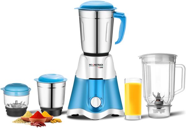 Buy Moonstruck By Suprimo Star Blue 4 Jar 750 Watt Mixer Grinder 4 Jars, Blue on EMI