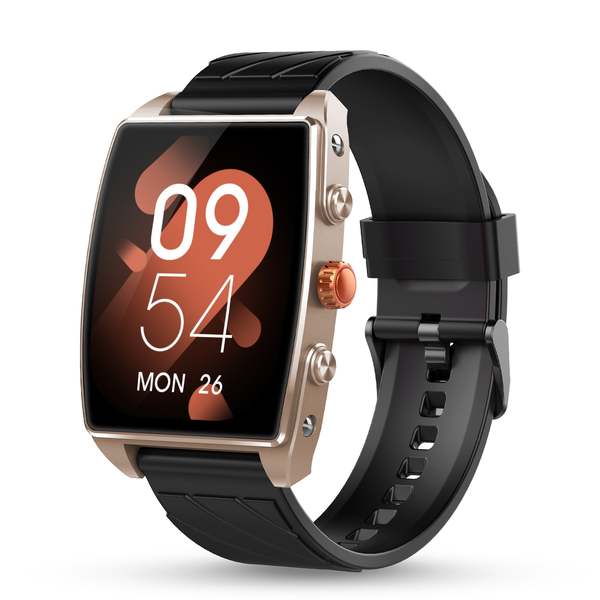 Buy Pebble Mega Bluetooth Calling Smart Watch with 2.06 Inch Full Touch Display, Midnight Gold on EMI