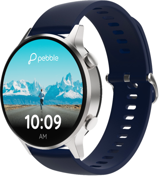 Buy Pebble Vast Bluetooth Calling Smart Watch with 1.43 Inch Full Touch Display, Evening Blue on EMI