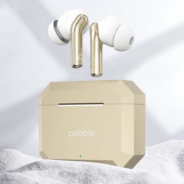 Buy Pebble Glory Buds Truly Wireless Earbuds with Active Noice Cancellation and Upto 20 Hours Playtime, Gold on EMI
