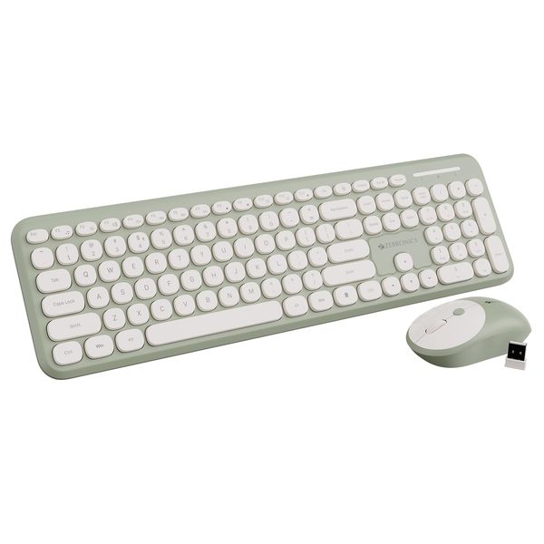 Buy ZEBRONICS Companion 302 2.4GHZ Wireless Keyboard & Mouse Combo with UV Printed Keys Wireless Multi-device Keyboard (Green) on EMI