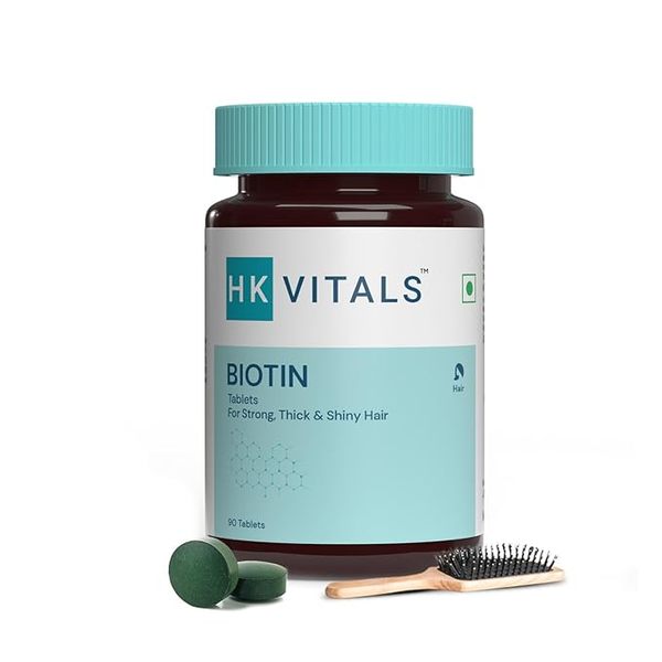 Buy hk vitals Biotin, Supplement for Hair Growth, Strong Hair and Glowing Skin, Fights Nail Brittleness, 90 Biotin Tablets on EMI