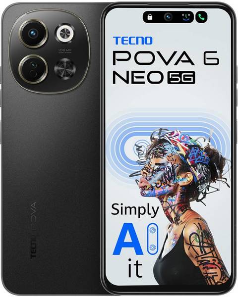 Buy Tecno Pova 6 Neo (Midnight Shadow, 128 GB)  (6 GB RAM) on EMI