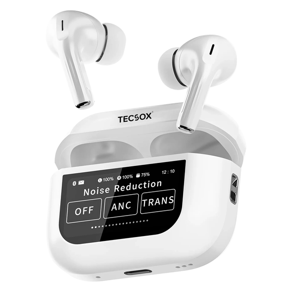 Buy Tecsox Alpha True Wireless Earbuds - White | IPX7 Waterproof | 40-Hour Battery Life | Ultra-Low Latency TWS Bluetooth Headset | Superior Sound Quality & Comfort | Perfect for Sports&DailyUse on EMI