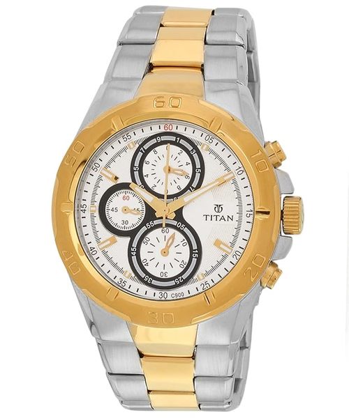 Buy Titan Men's Analog Quartz Stainless Steel Watch (Two Toned) on EMI