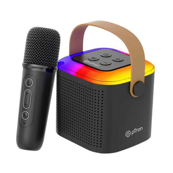 Buy pTron Fusion Tunes 10W Mini Bluetooth Speaker with Wireless Karaoke Mic. (Black) on EMI