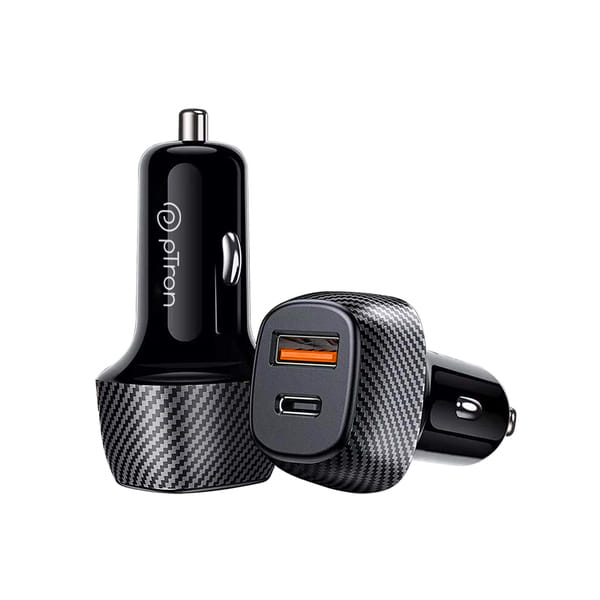 Buy pTron Bullet Zip Mini 42.5W Car Charger with Dual Output, Super VOOC/VOOC Compatible, Fast Charging 20W Type-C/PD & 22.5W USB QC 3.0A & Multiple Protection Layers (Black) on EMI