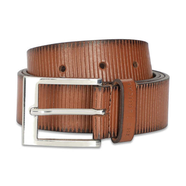 Buy The Vertical Lena Mens Leather Belt (Brown) on EMI