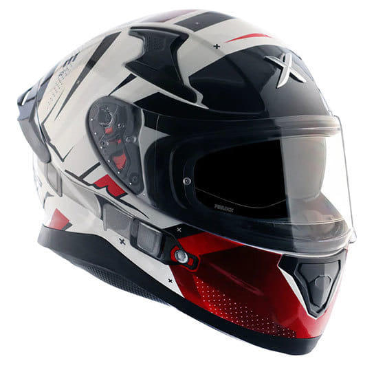 Buy Axor Apex Hex 2 Gloss Helmet (White/Red) (Size-L) on EMI