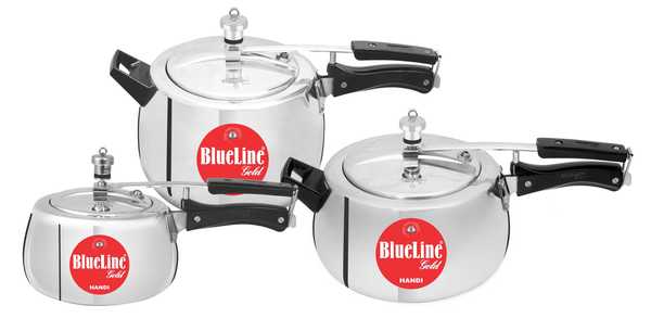 Buy Blueline Gold ISI Certified Handi Inner Lid Combo Pack 3 L, 5.5 L, 7 L Inner Lid Pressure Cooker on EMI