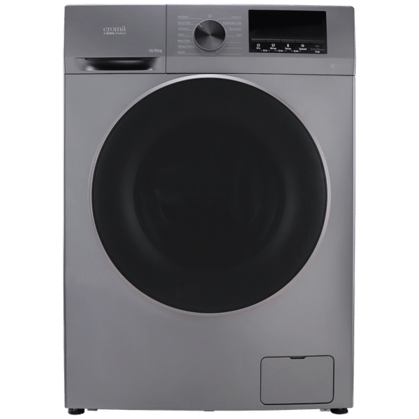 Buy Croma 10/6 kg Inverter Fully Automatic Front Load Washer Dryer (In-built Heater, Grey) on EMI