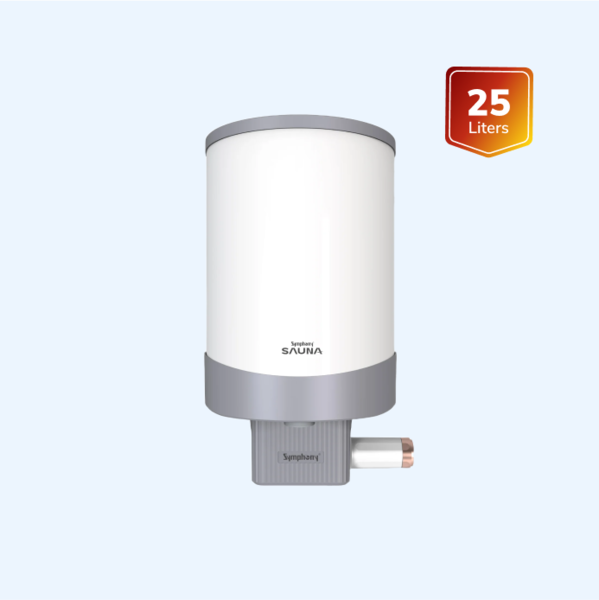 Buy Symphony Sauna Hair Fall Control Geyser with PUROPOD 9-Layer Advanced Water Filtration Technology (25L, White & Grey) on EMI