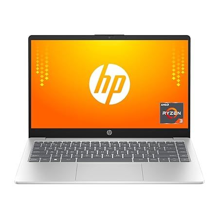 Buy HP 14 AMD Ryzen 3 7320u (8GB DDR5 RAM/ 512 GB NVMe M.2 SSD/Windows 11 / MS Office'2021 / FHD 14" (35.6 cm) + Backlit Keyboard/Silver / 1.4 kg/Dual Speakers) em0025AU / Laptop on EMI