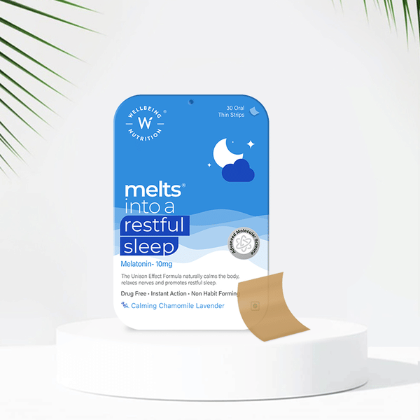 Buy Wellbeing Nutrition Restful Sleep (10mg), Calming Chamomile Lavender Flavor, 30 Strips on EMI