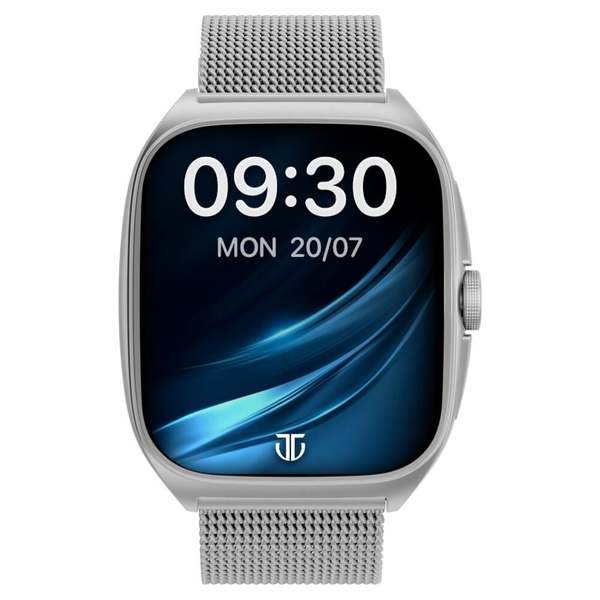 Buy Titan Evolution 4.6 cm Curved AMOLED Display, 390x450 Resolution, Cutting Edge Design Aluminium Case Bluetooth Calling (Silver) on EMI