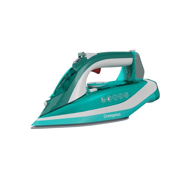Buy Crompton Fabrismart Neo 1380 W Steam Iron with 200 ml Water Tank, Upto 20g /min Steam Output and Ceramic Coating Soleplate (Green), 6 Fabric Settings, Large (ACGSI-FABRISMARTN) on EMI