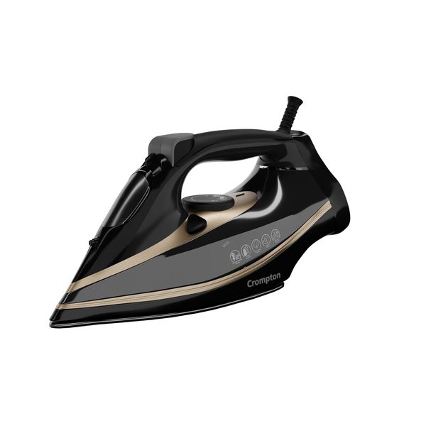 Buy Crompton Fabrigenius 2000 W Steam Iron with 380 ml Water Tank, Upto 40g /min Steam Output and Ceramic Coating Soleplate (Black), 6 Fabric Settings, Large (ACGSI-FABRIGENIUS) on EMI