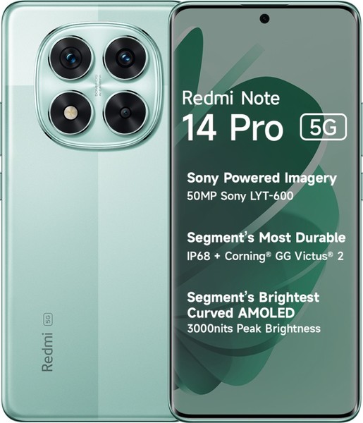 Buy Redmi Note 14 Pro 5G Ivy Green (8GB RAM 256GB ROM) on EMI